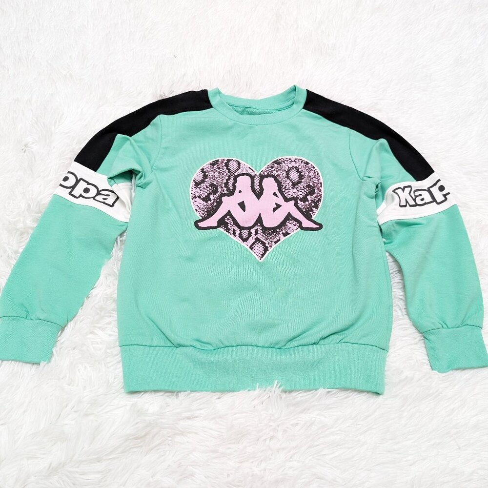 Kappa Unisex Crew Neck Aquamarine Pullover Loopknit Sweatshirt NWOT size:4T